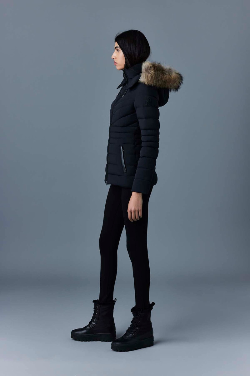 PATSY Manteau Agile 360 en duvet avec col en fourrure naturelle 3