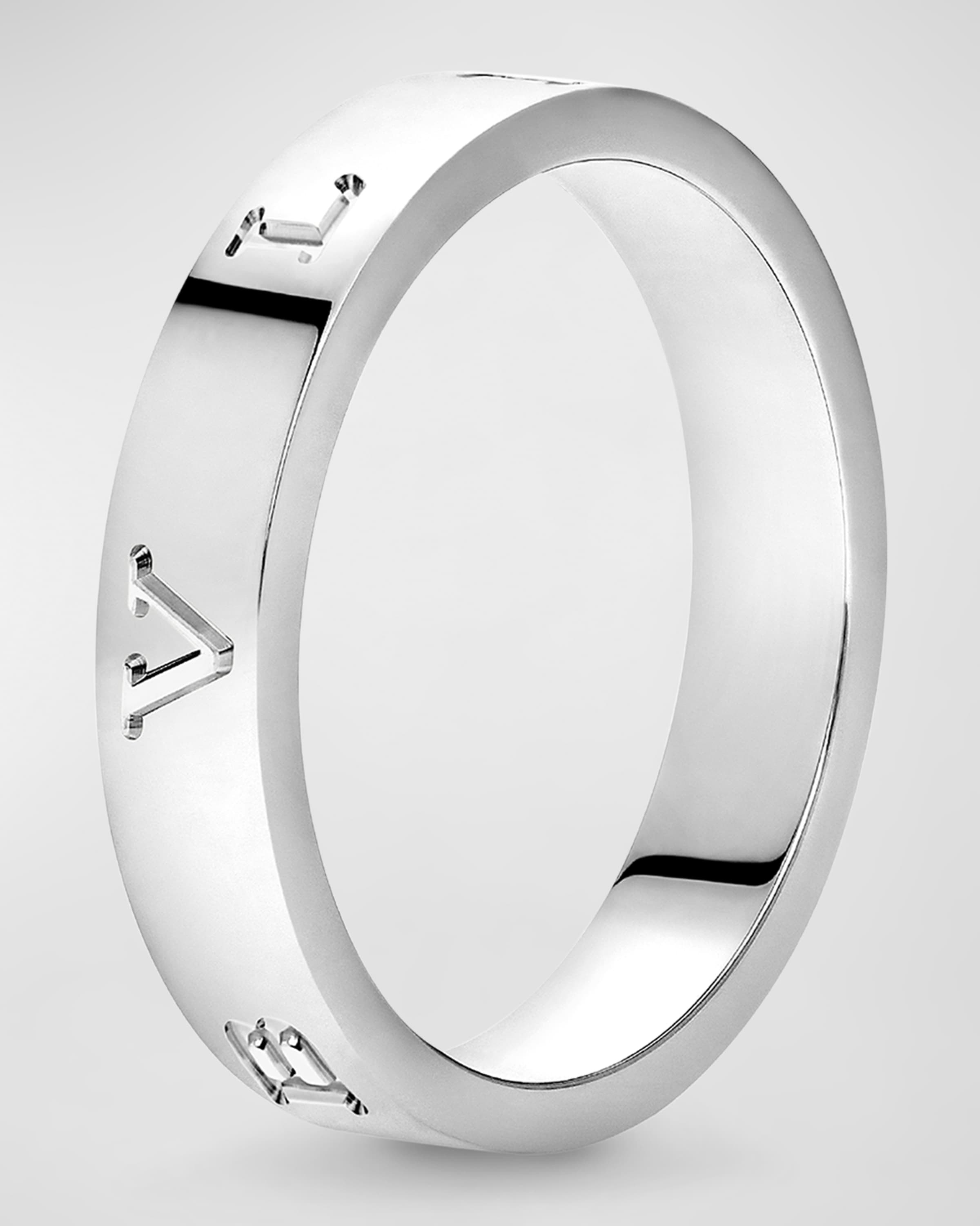 BULGARI BULGARI Plain Band Ring in 18K White Gold, EU 49 / US 5 - 1