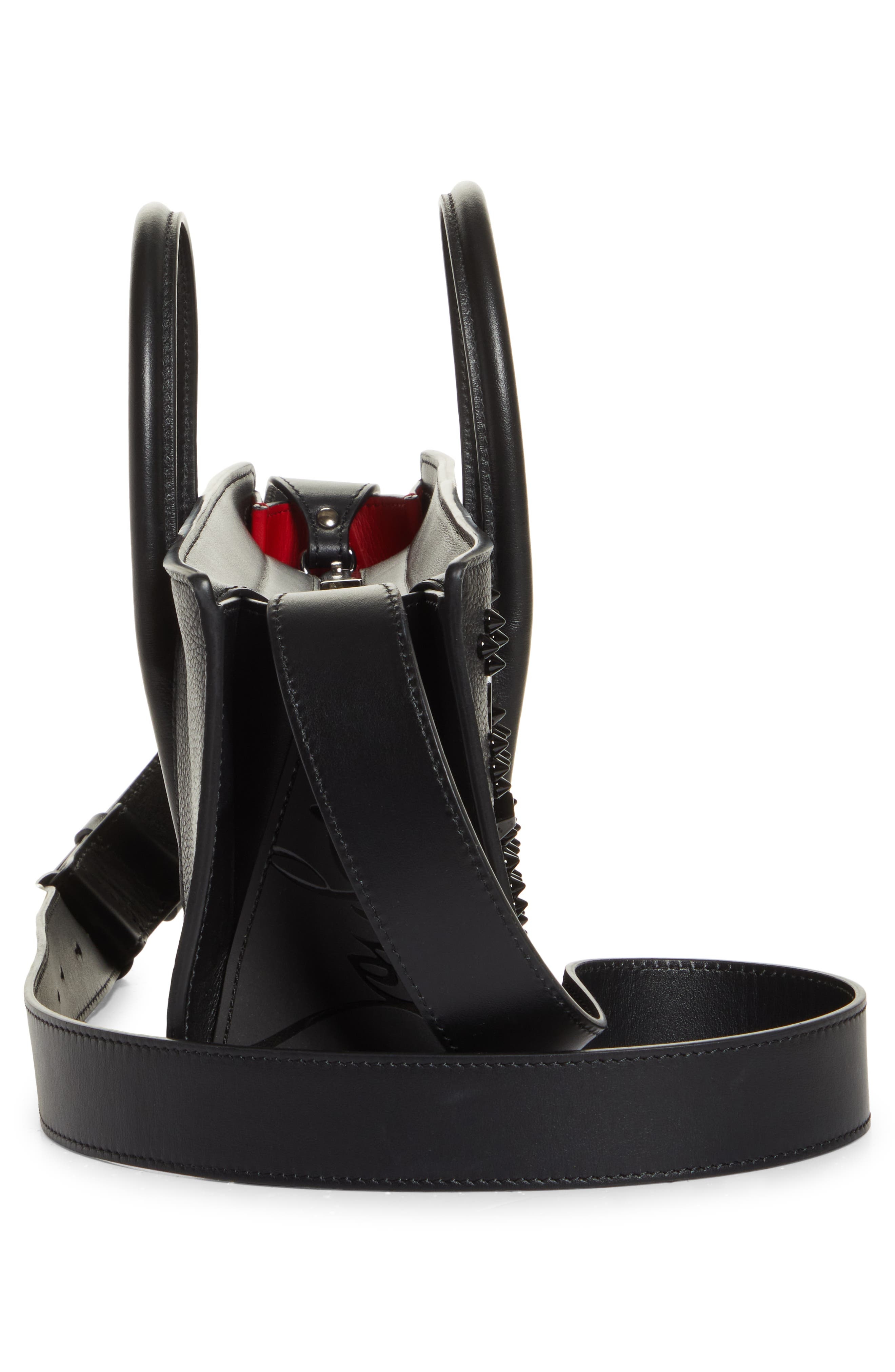 Christian Louboutin Paloma Loubinthesky Stud Calfskin Baguette Bag in Cm53 Black/Black at Nordstrom - 6