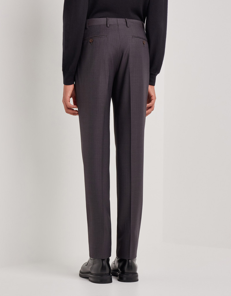 BROWN HIGH-WAISTED IMPECCABILE WOOL PANTS 4