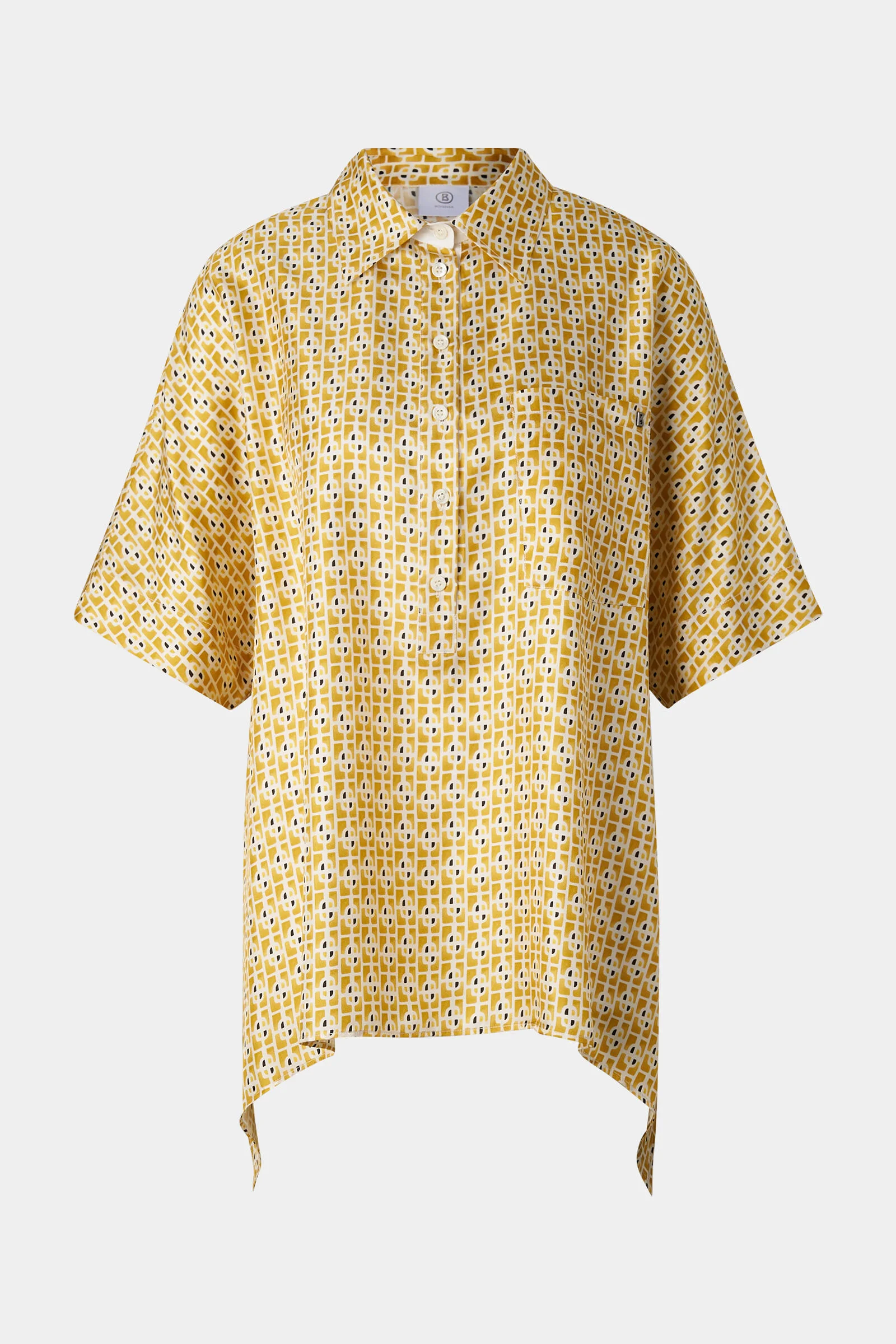 Elvira silk blouse in Yellow/cream - 1