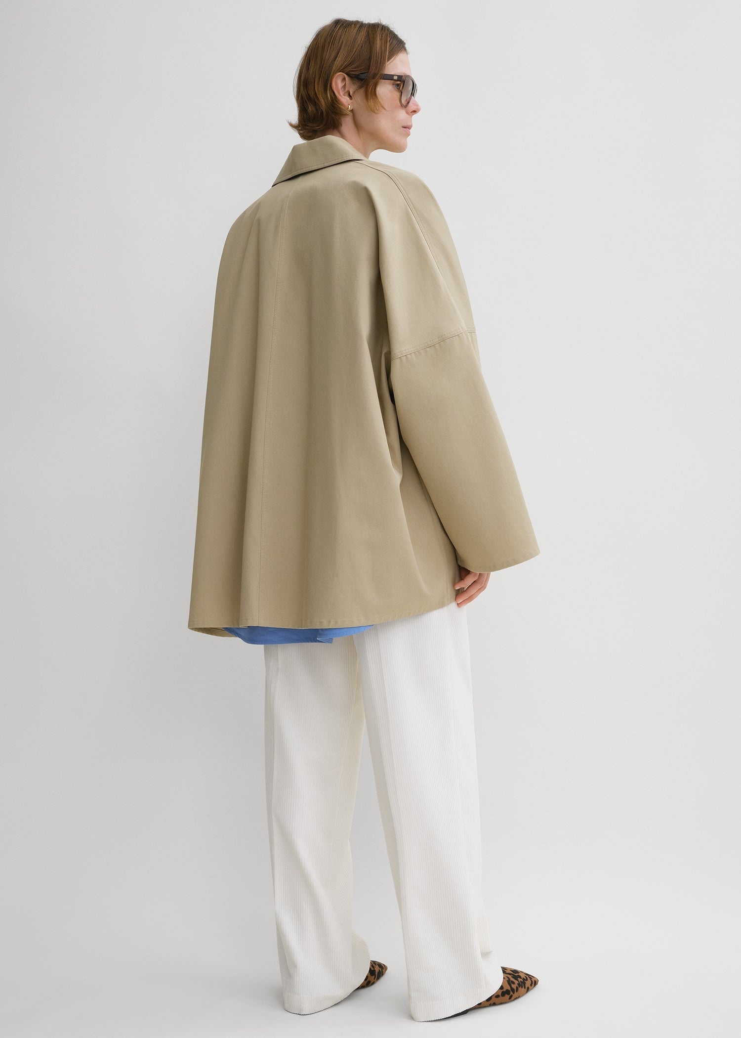 Cotton twill overshirt jacket fawn - 4
