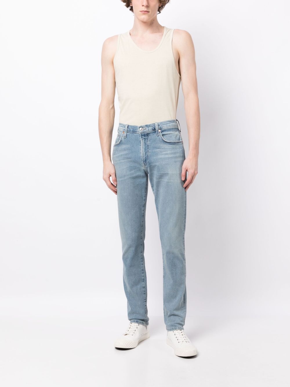 logo-patch slim-cut jeans - 2