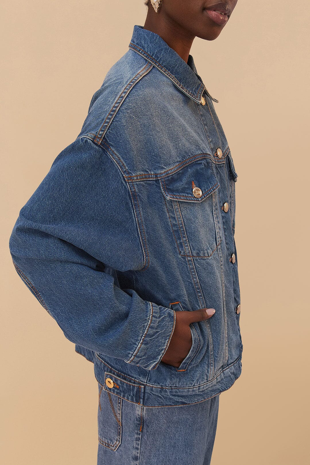 Denim Buttoned Jacket - 3