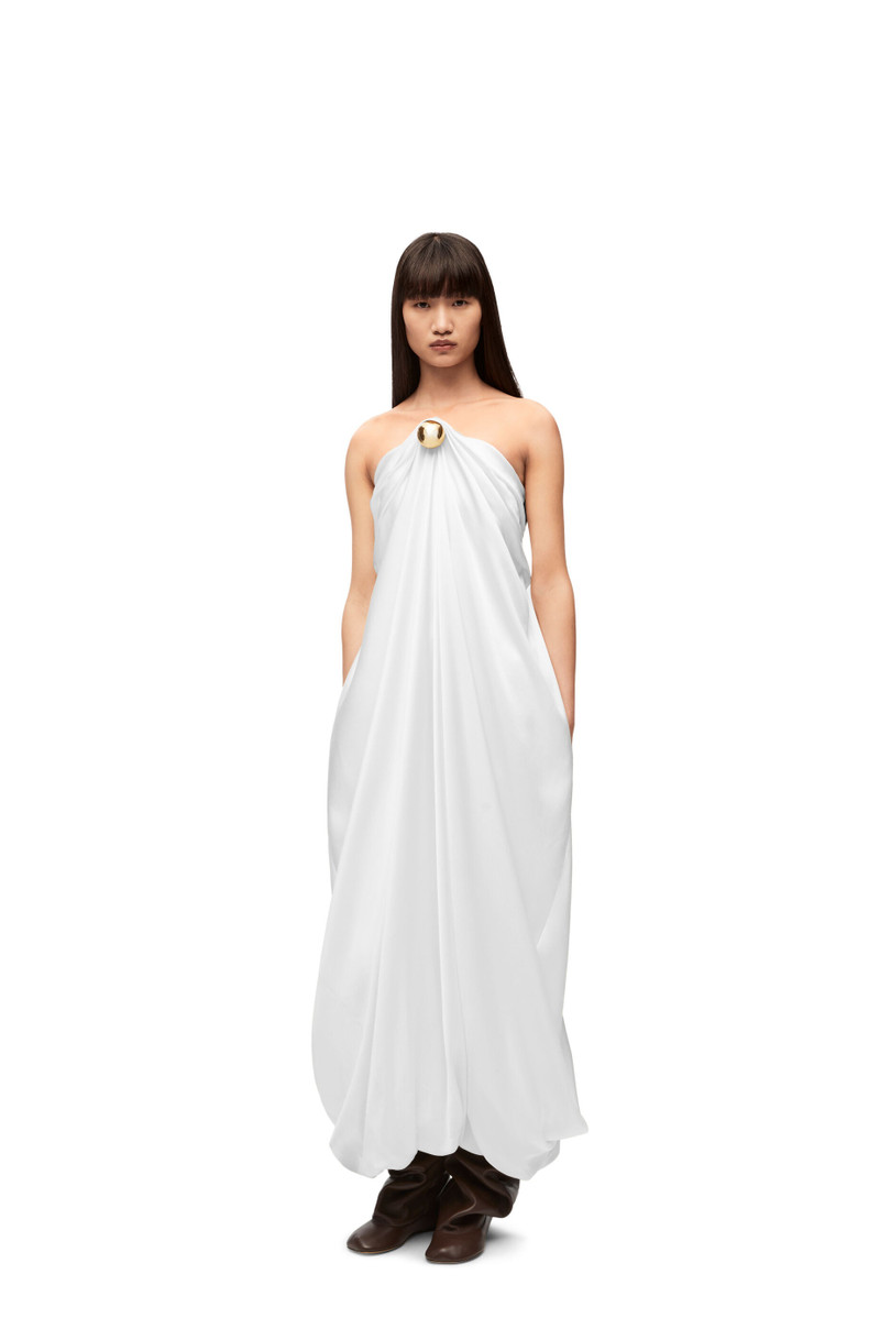 loewe draped dress in silk Loewe Draped Dress In Silk in White