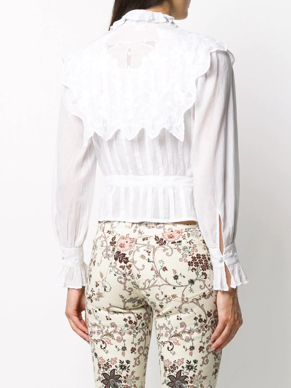 embroidered lace shirt - 4