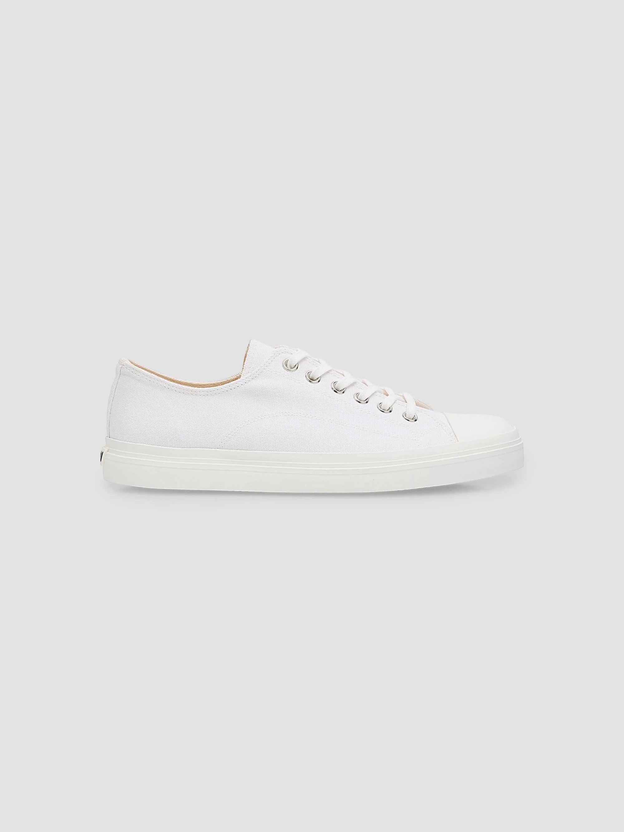Men's Canvas Low-Top Sneakers - White - 1