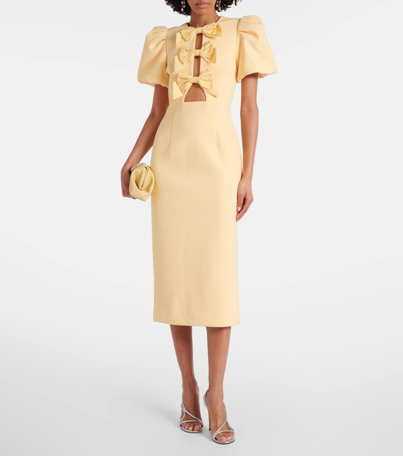 REBECCA VALLANCE Annabelle bow-detail crêpe midi dress outlook