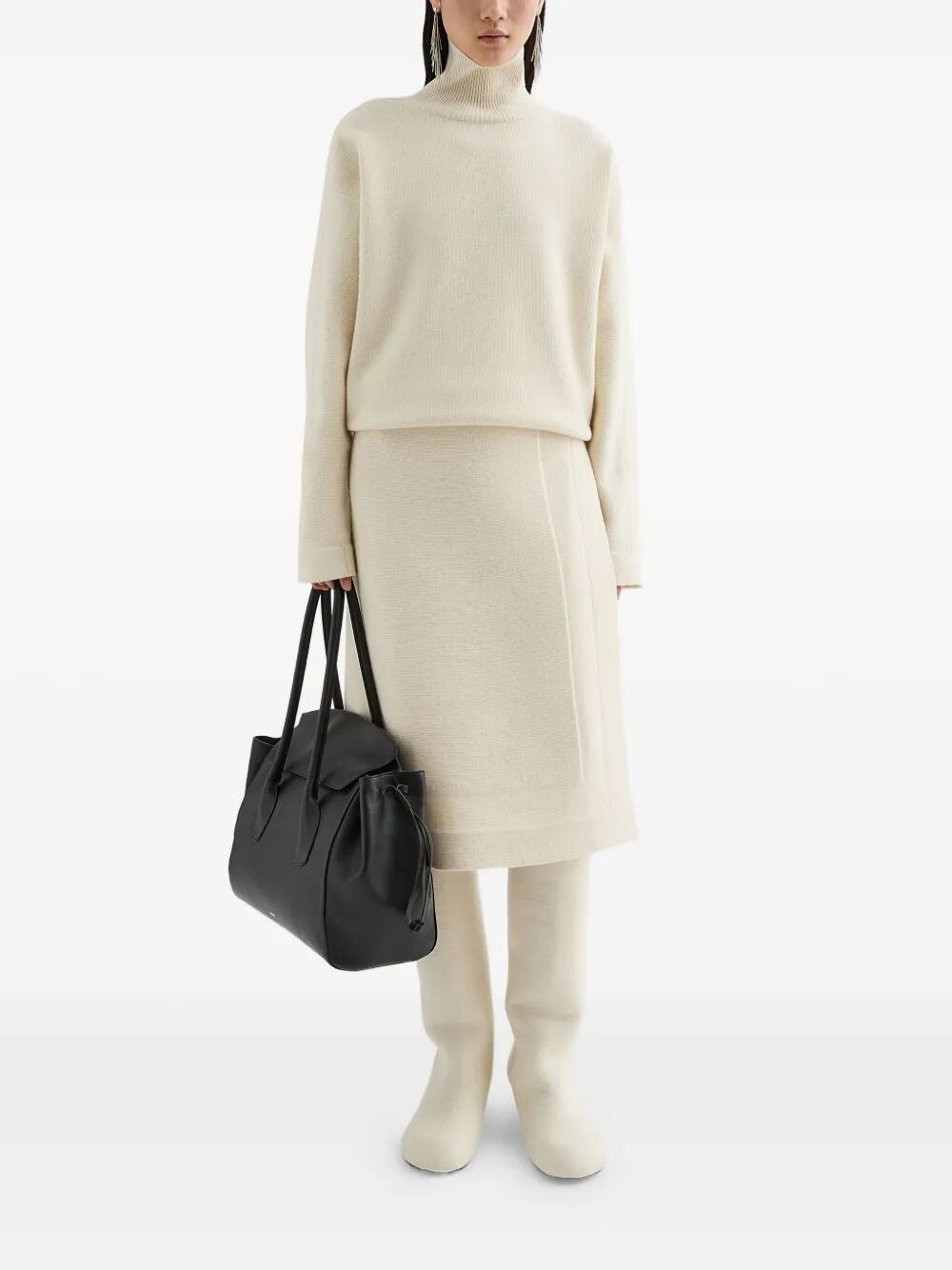 Jil Sander Women High Neck Long Sleeves "Padded Details" Jumper - 6