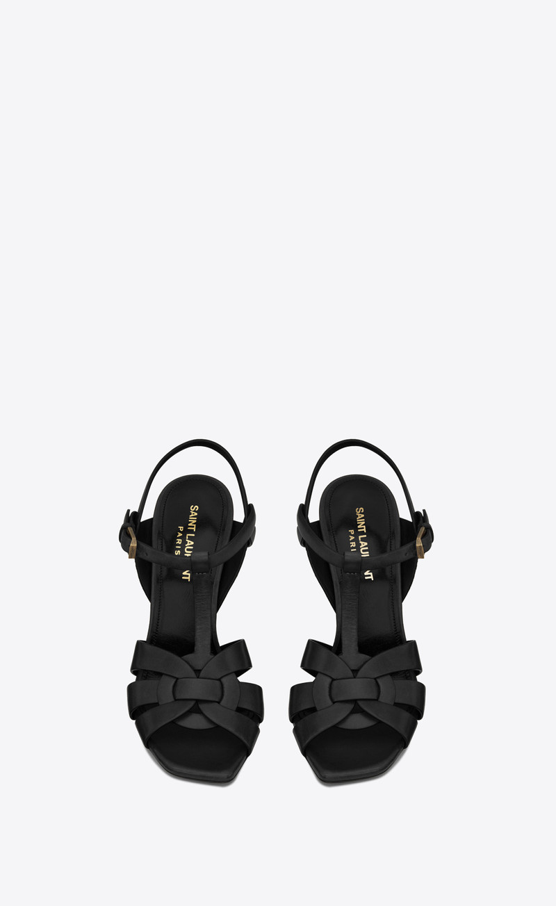 SAINT LAURENT tribute sandals in smooth leather outlook