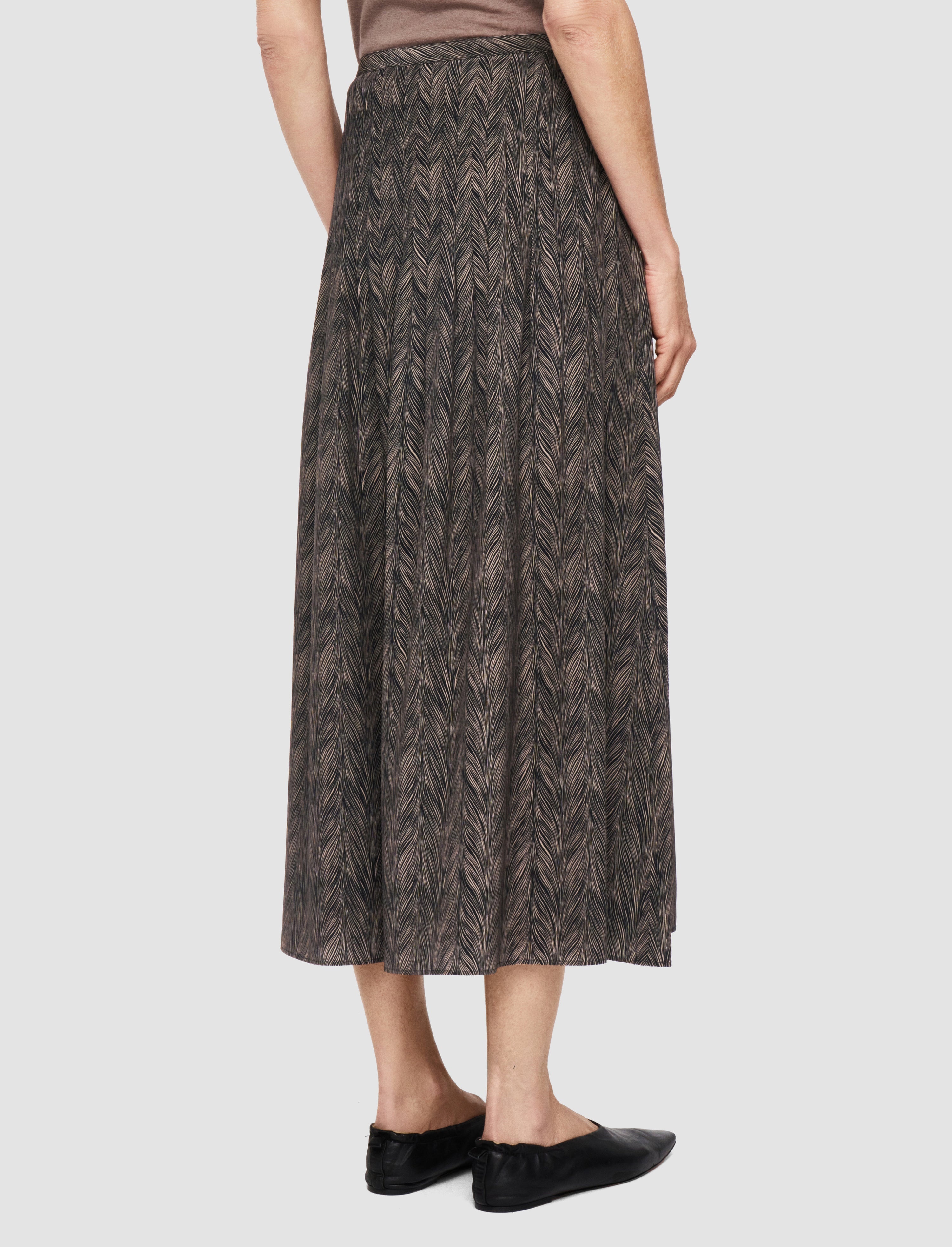 Lavy Crepe de Chine Print Silk Skirt - 3