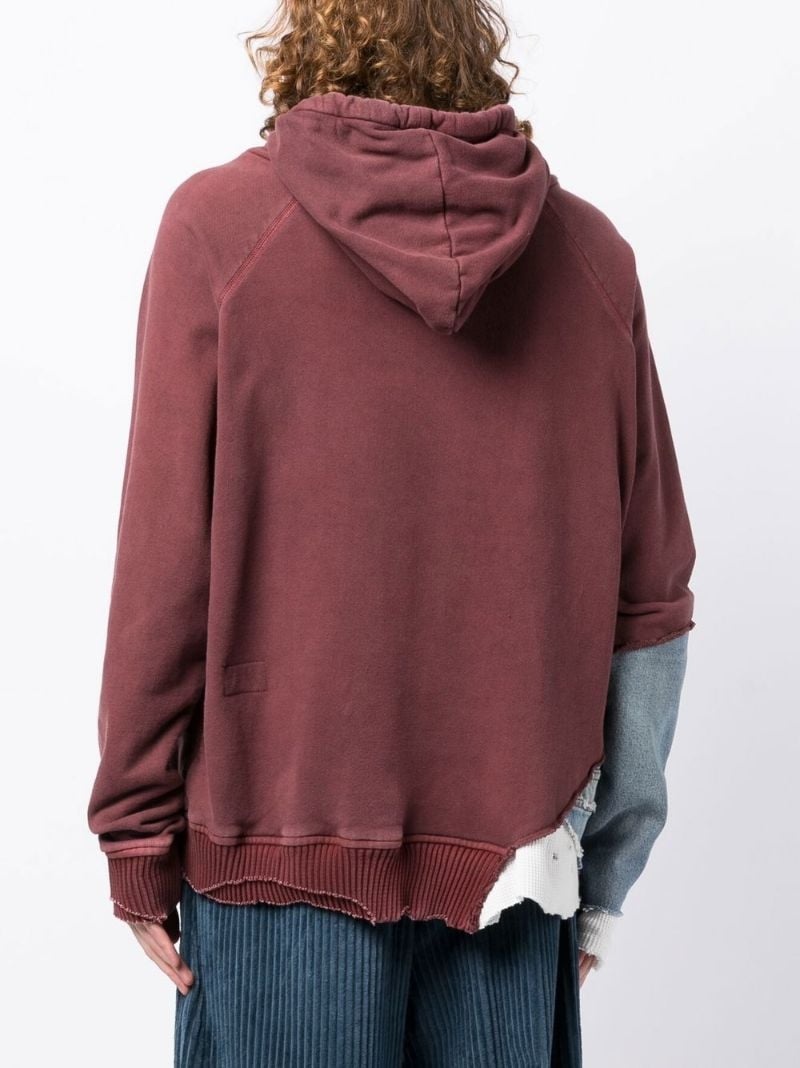 patchwork distressed hoodie - 4