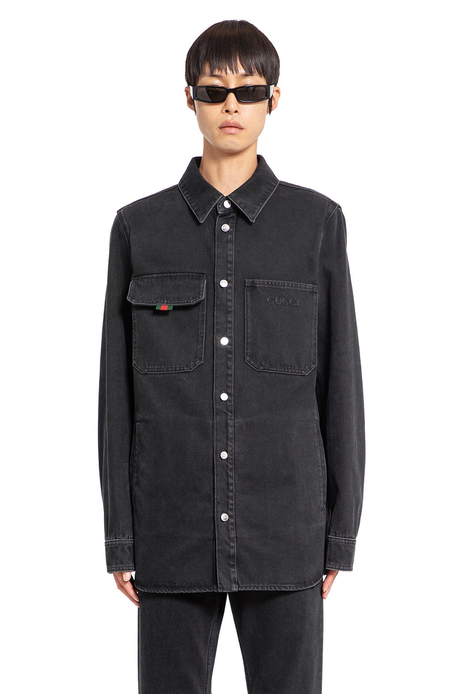 Denim-Shirt-With-Gucci-Embroidery - 1