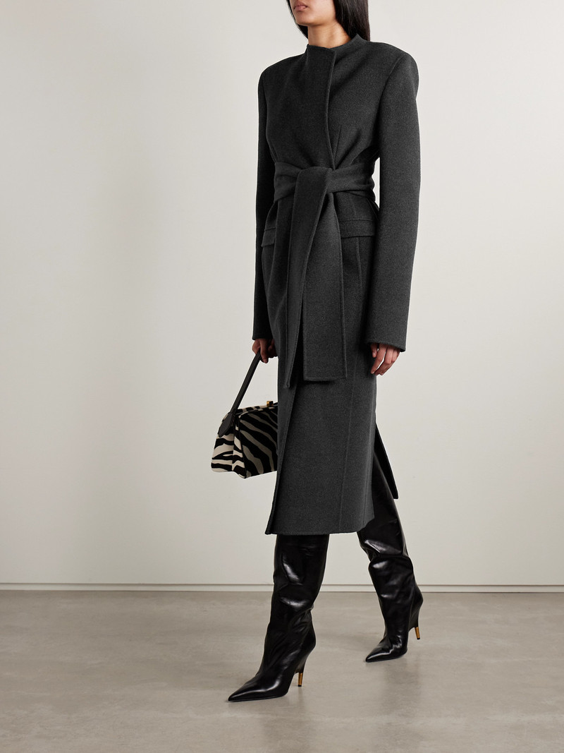 KHAITE Jelson Belted Wool-felt Coat outlook