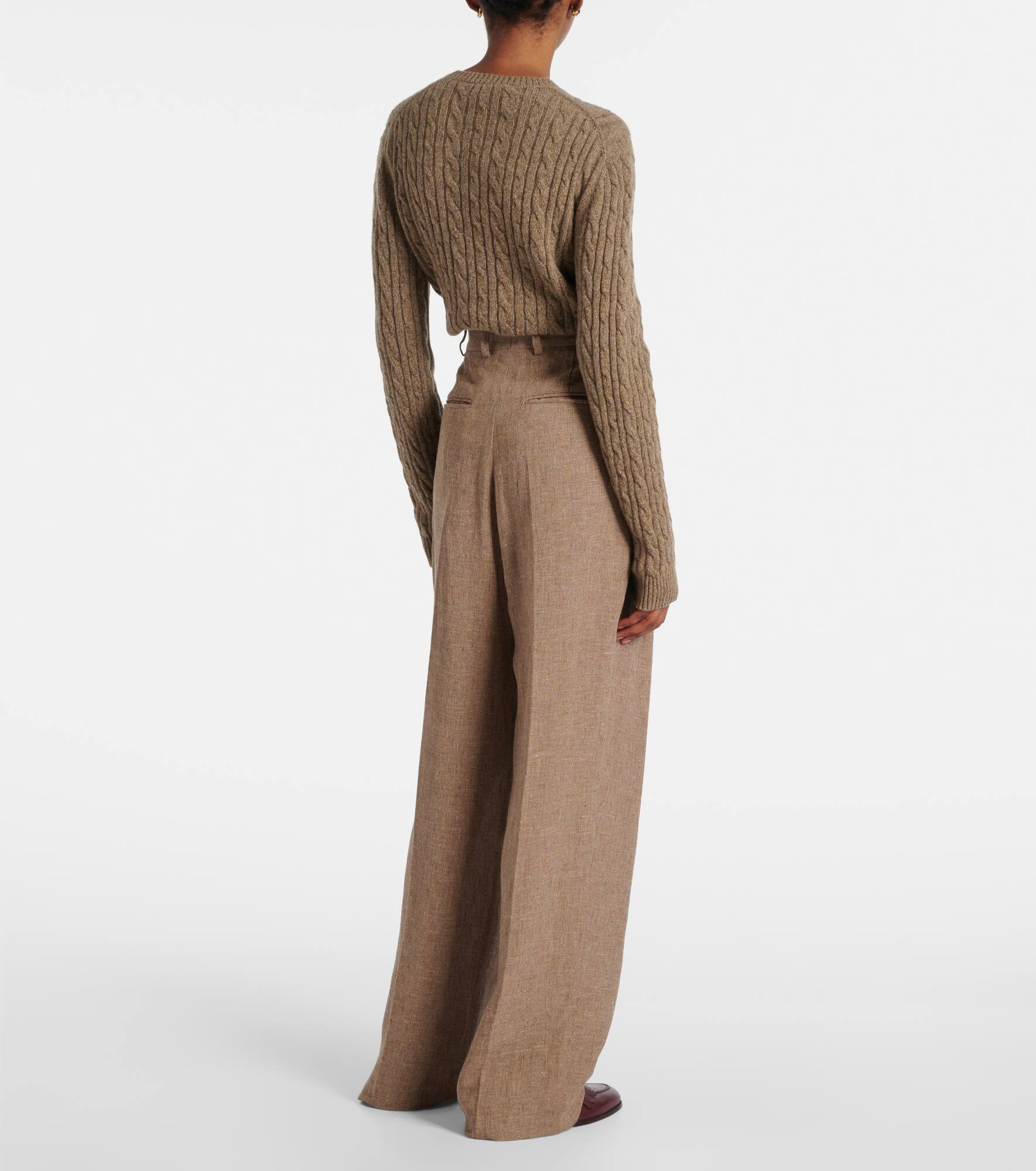 Linen wide-leg pants - 3