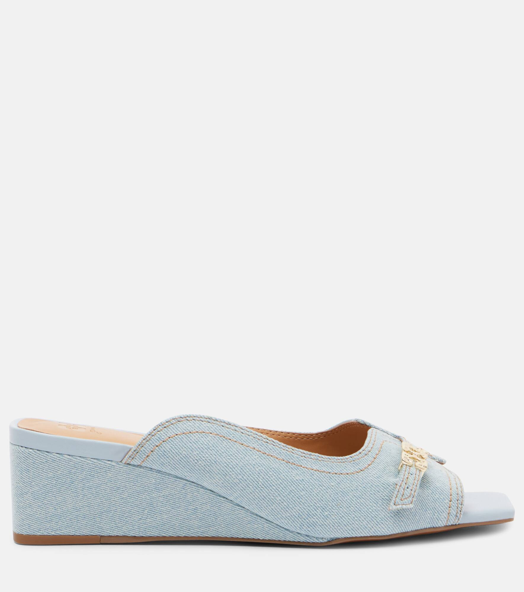 Butterfly wedge mules - 4