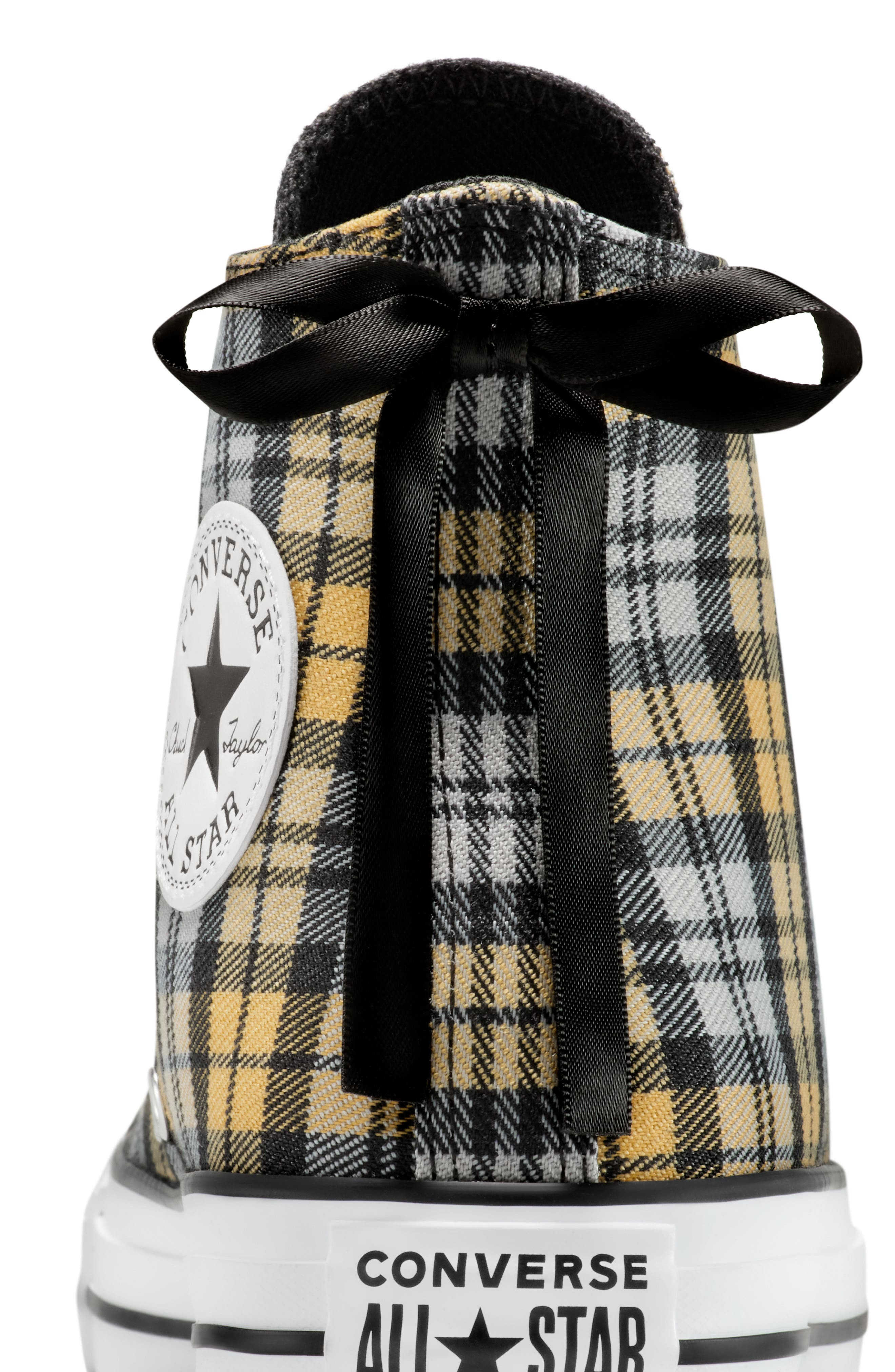 Converse Gender Inclusive Chuck Taylor All Star Plaid Sneaker in Black/Yellow/White at Nordstrom - 4