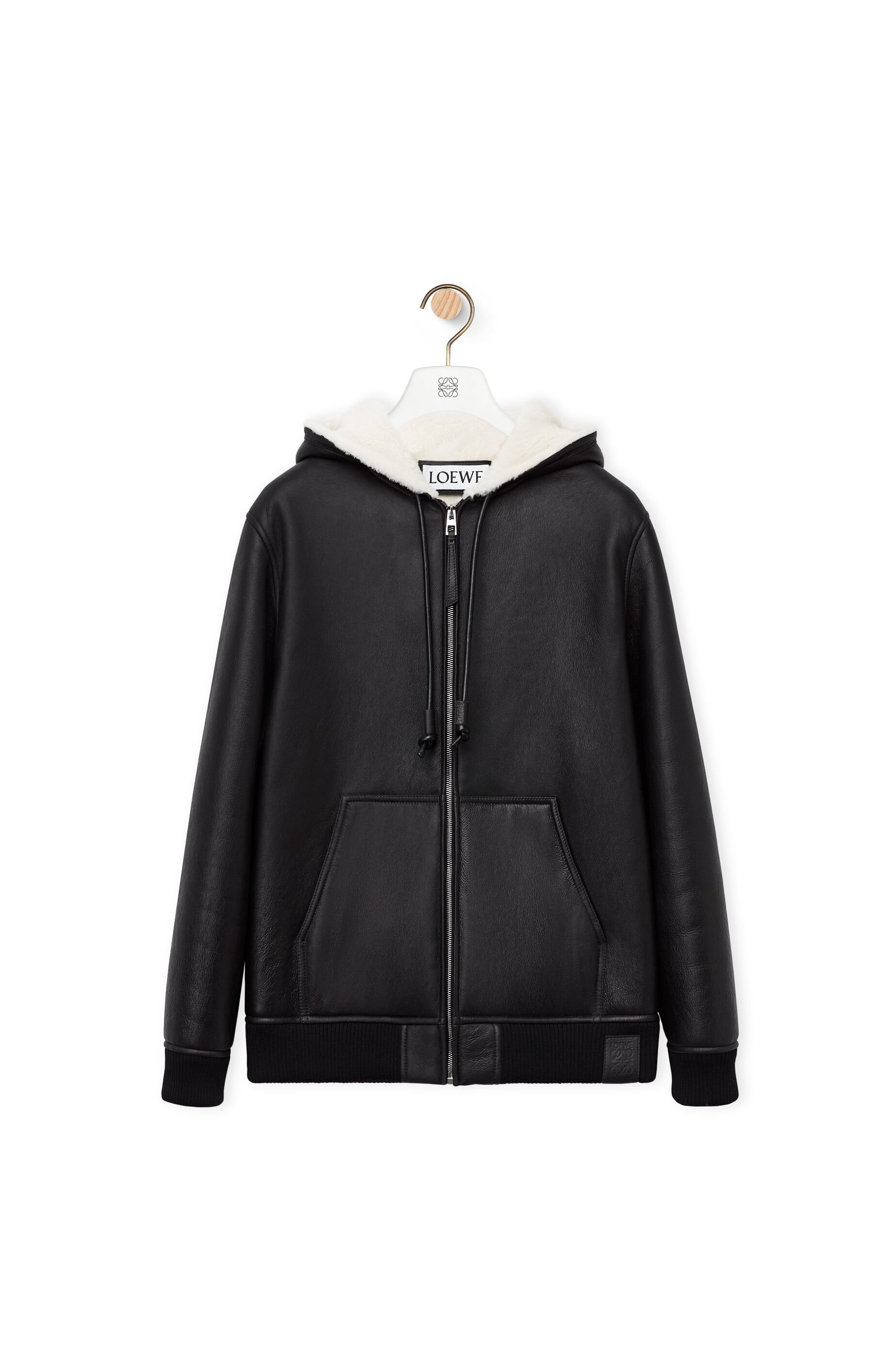 Zip-up hoodie in shearling - 1