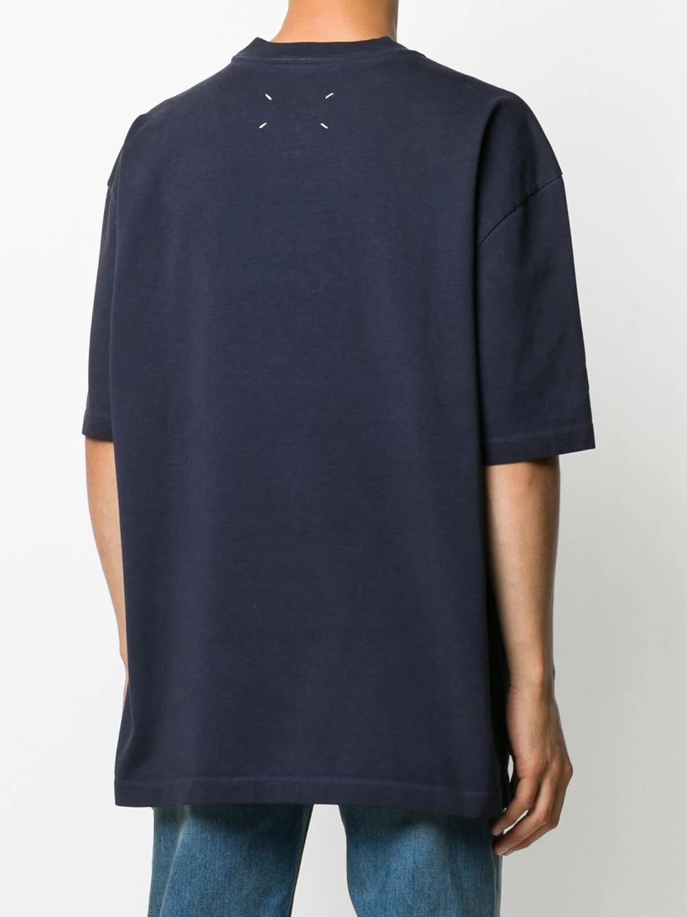 oversized embroidered logo faded T-shirt - 4