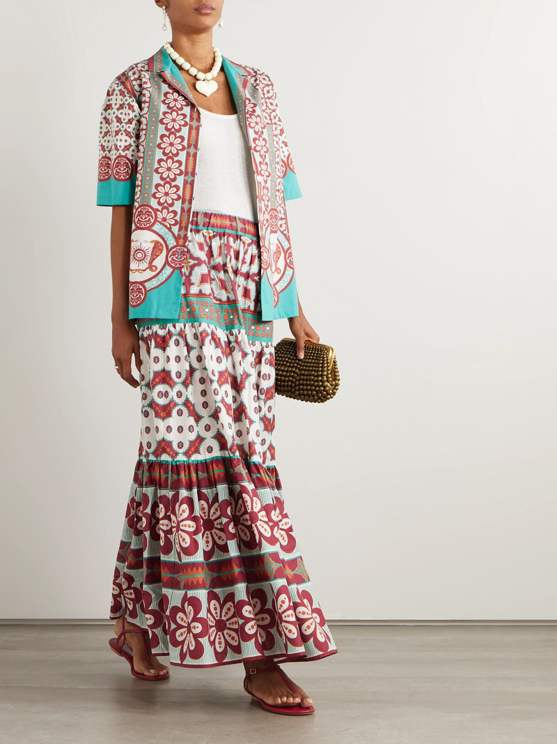 La DoubleJ Printed cotton-voile maxi skirt Multi outlook