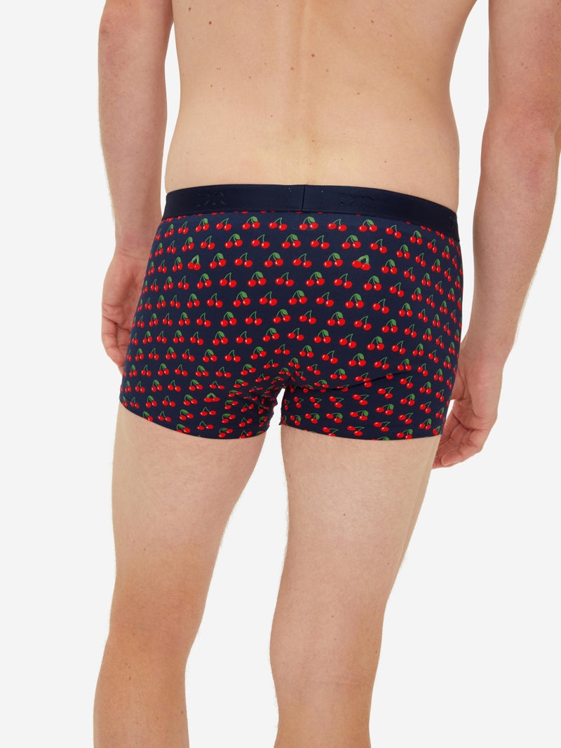 Men's Boxer Briefs Cherry Pima Cotton Stretch Navy - 6