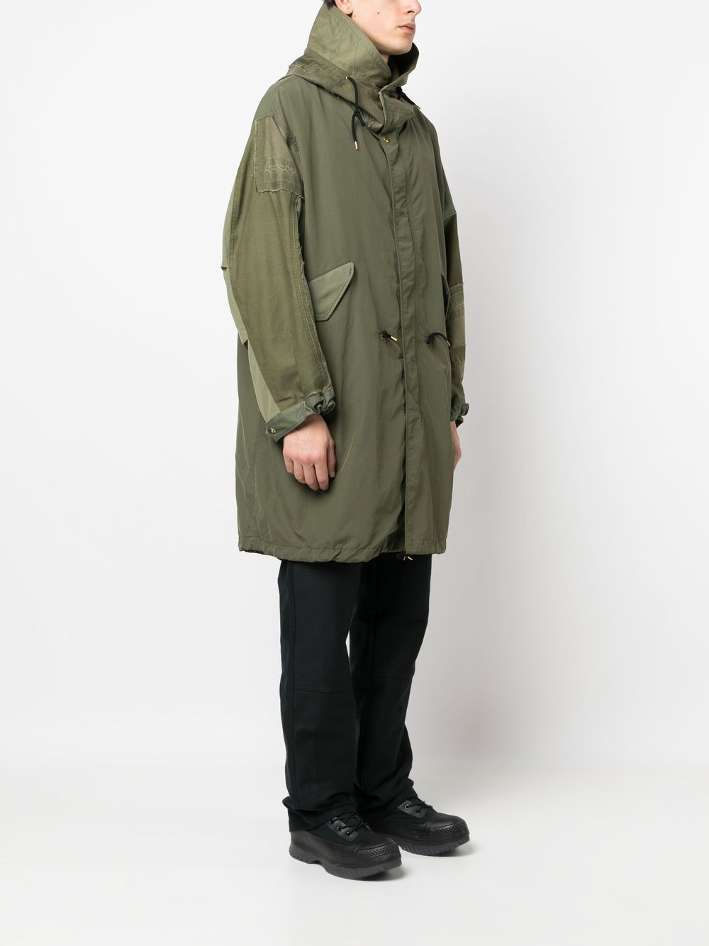 drawstring-hood parka coat - 3