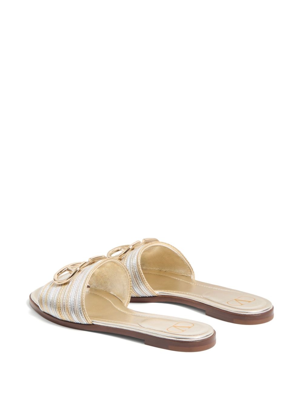 VLogo Signature embroidered sandals - 3