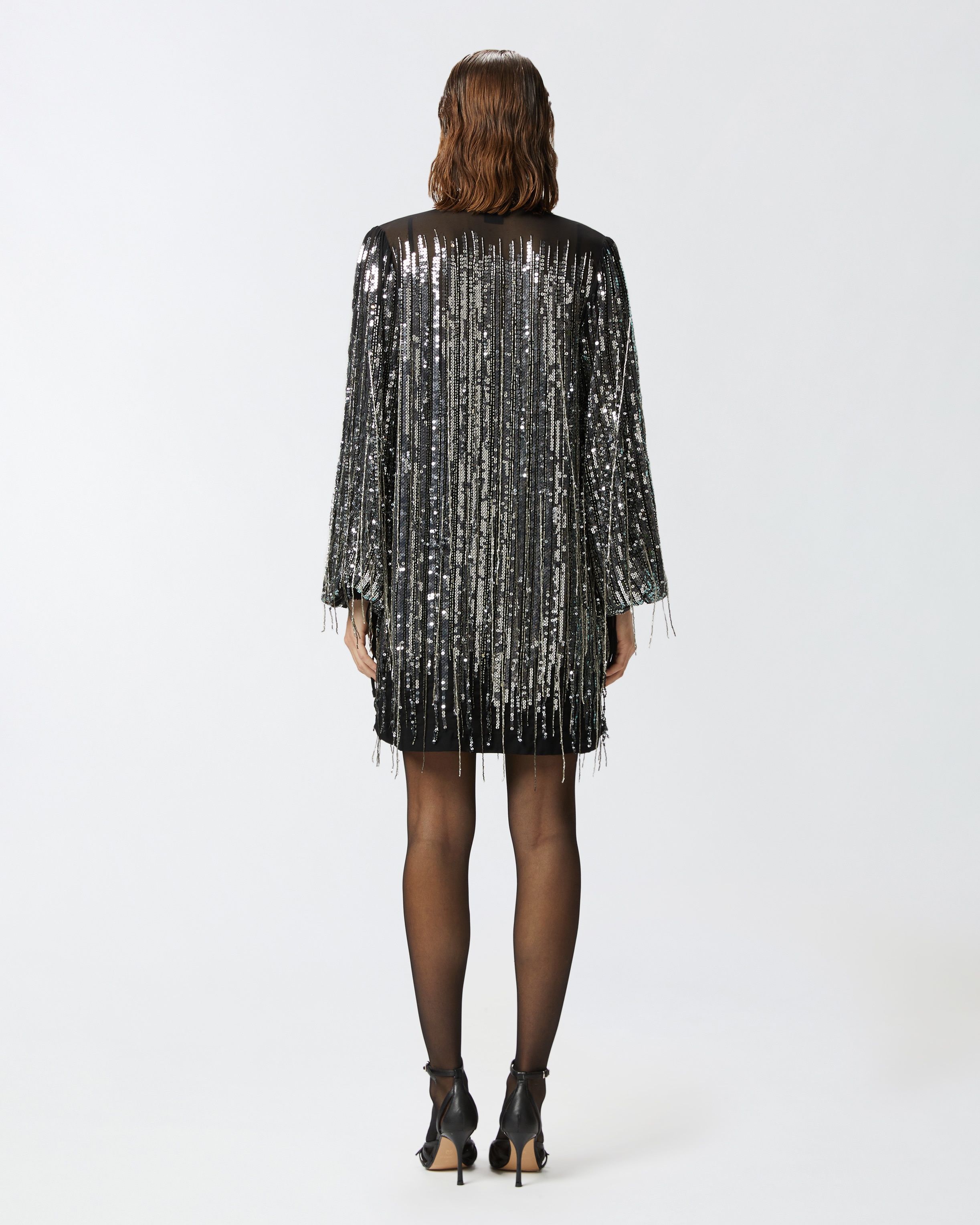MINI DRESS WITH SEQUINS AND FRINGING - 4