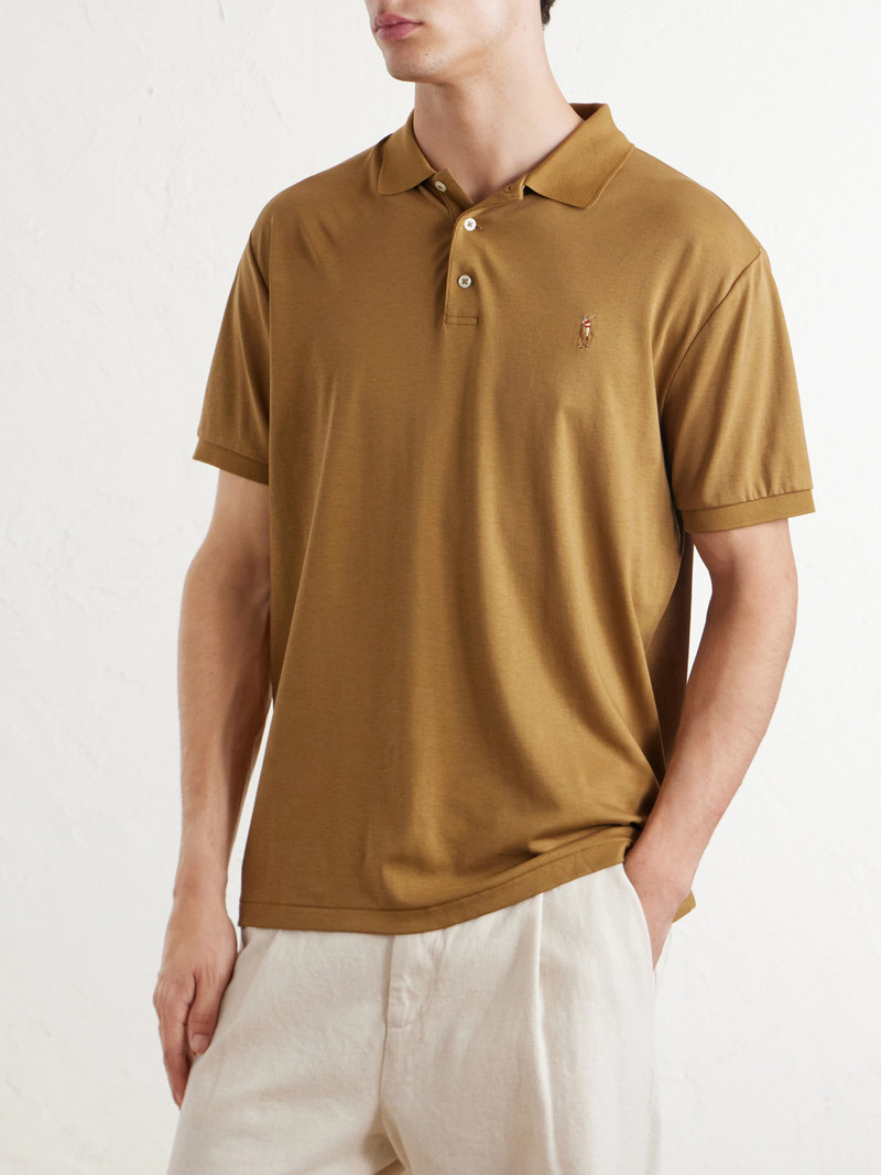 Logo-Embroidered Cotton-Jersey Polo Shirt 3
