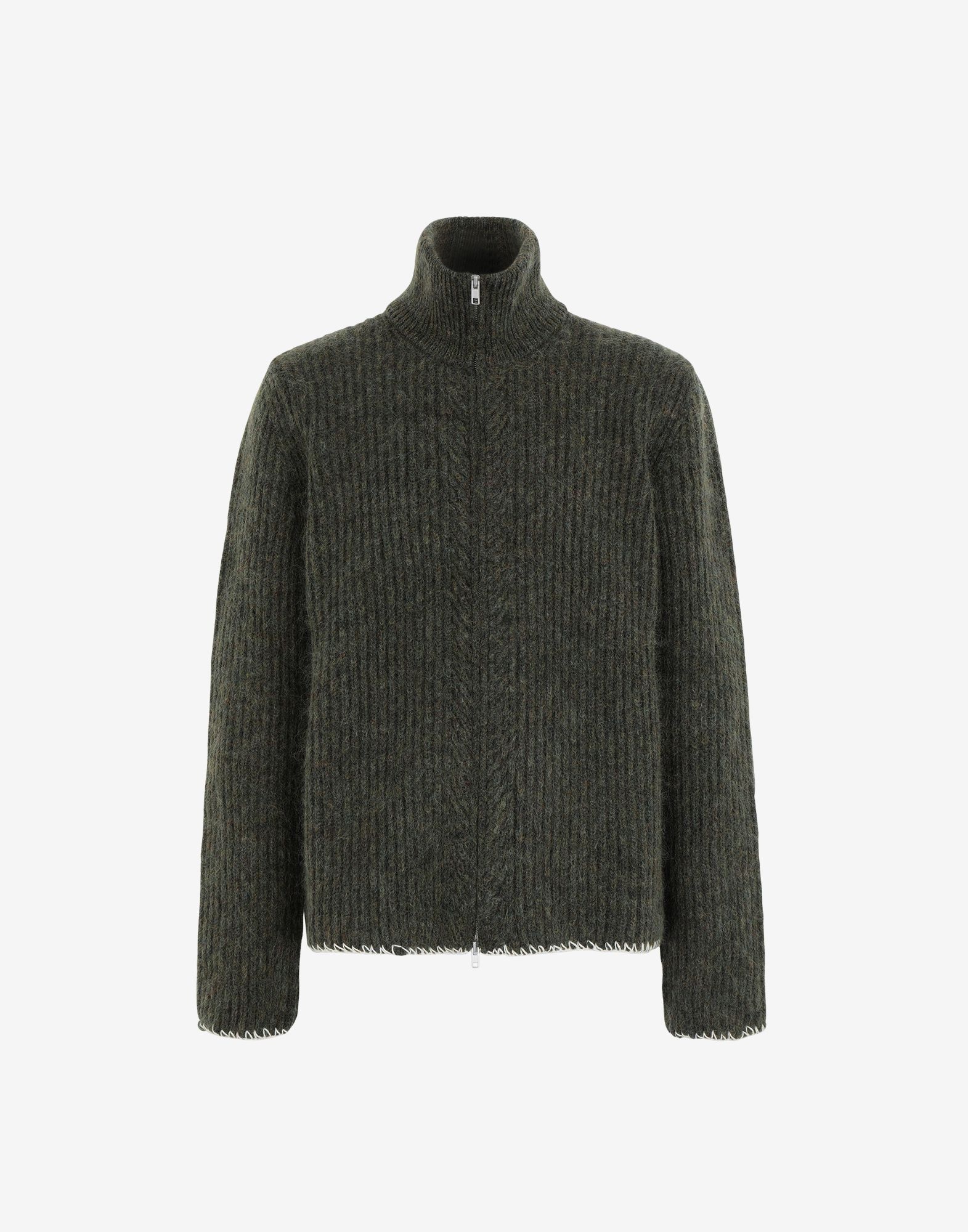 Zip-up wool sweater - 1