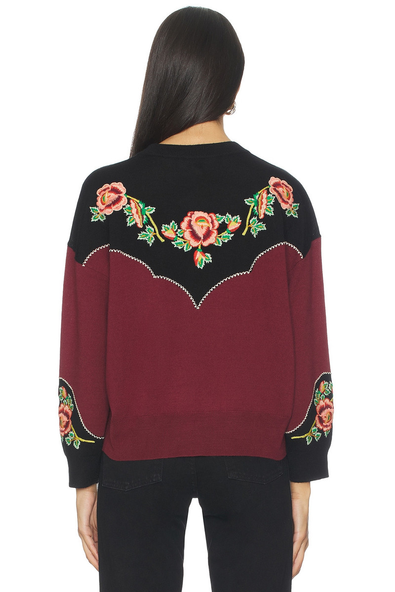 THE GREAT. The Heirloom Rose Western Pullover outlook