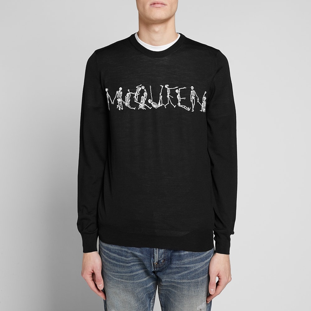 Alexander McQueen Dancing Skeleton Intarsia Crew Knit - 5