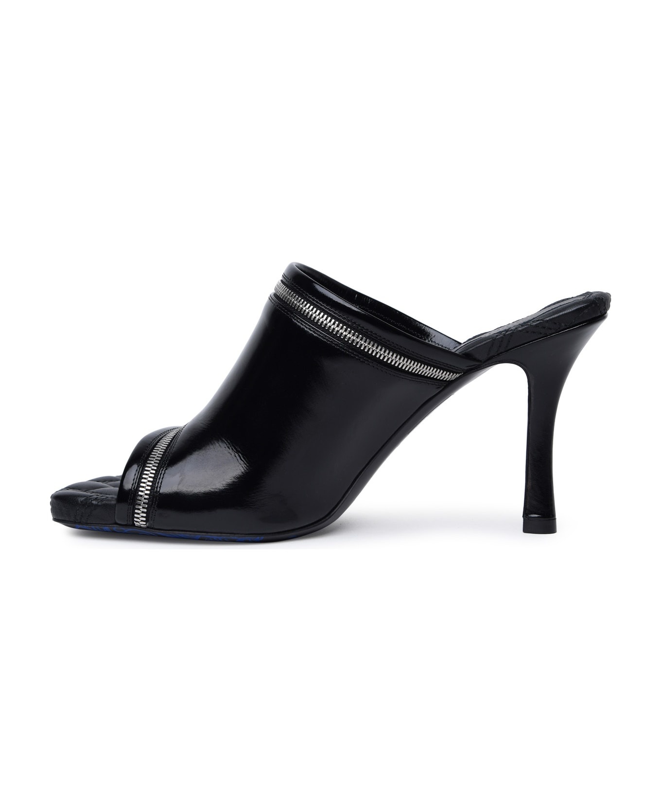 'peep' Black Leather Sandals - 3
