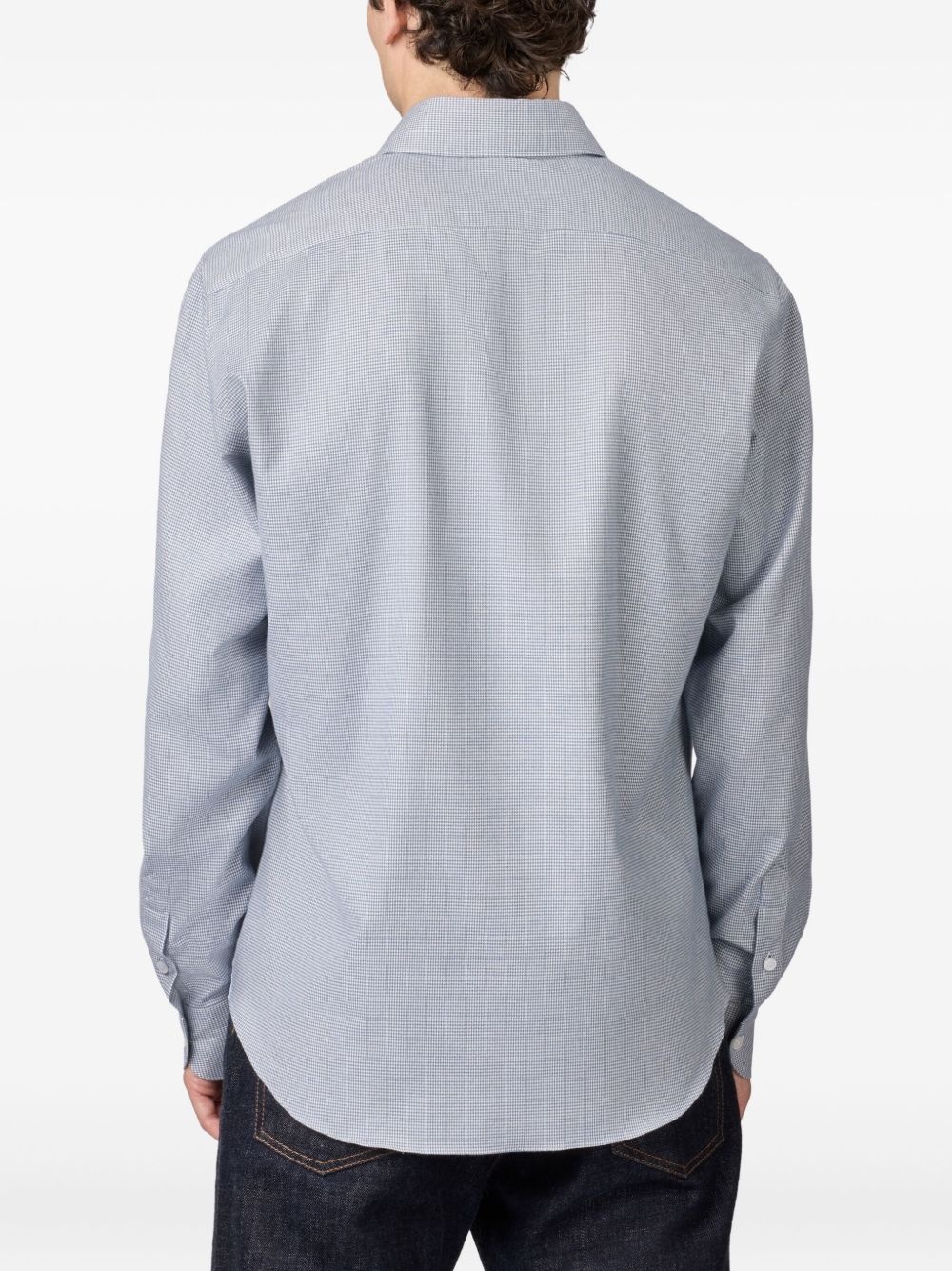 houndstooth long-sleeved shirt - 4
