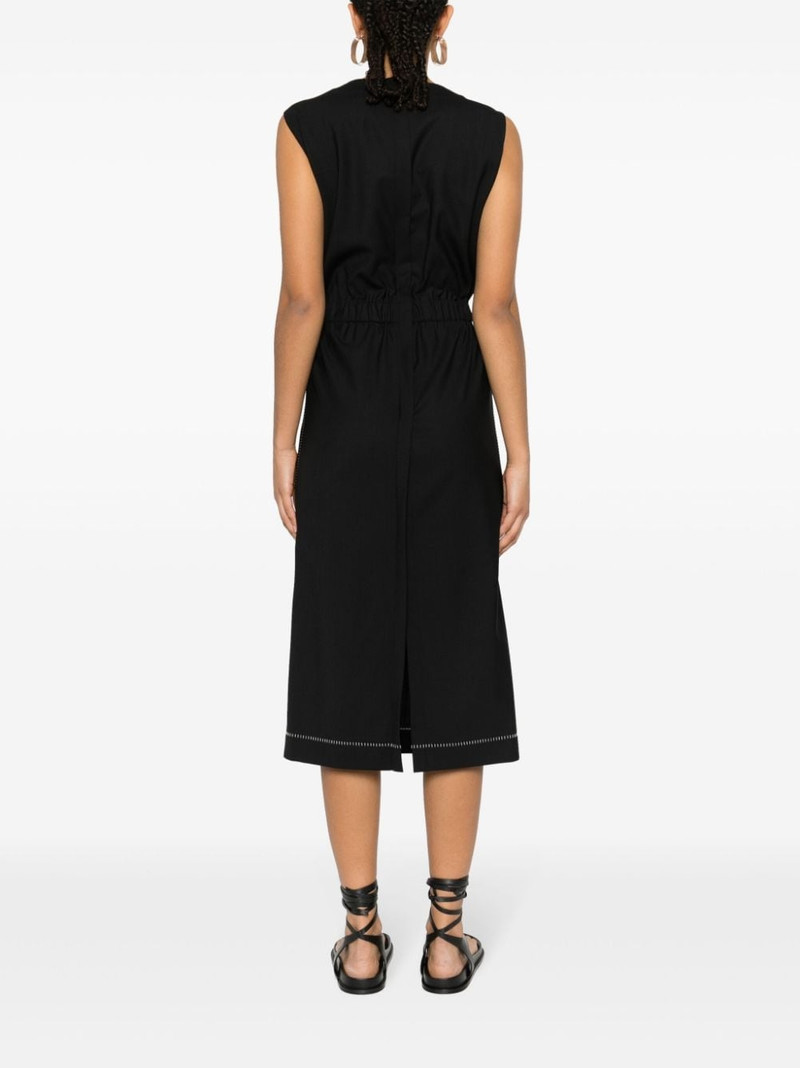 contrast-stitching midi dress 4