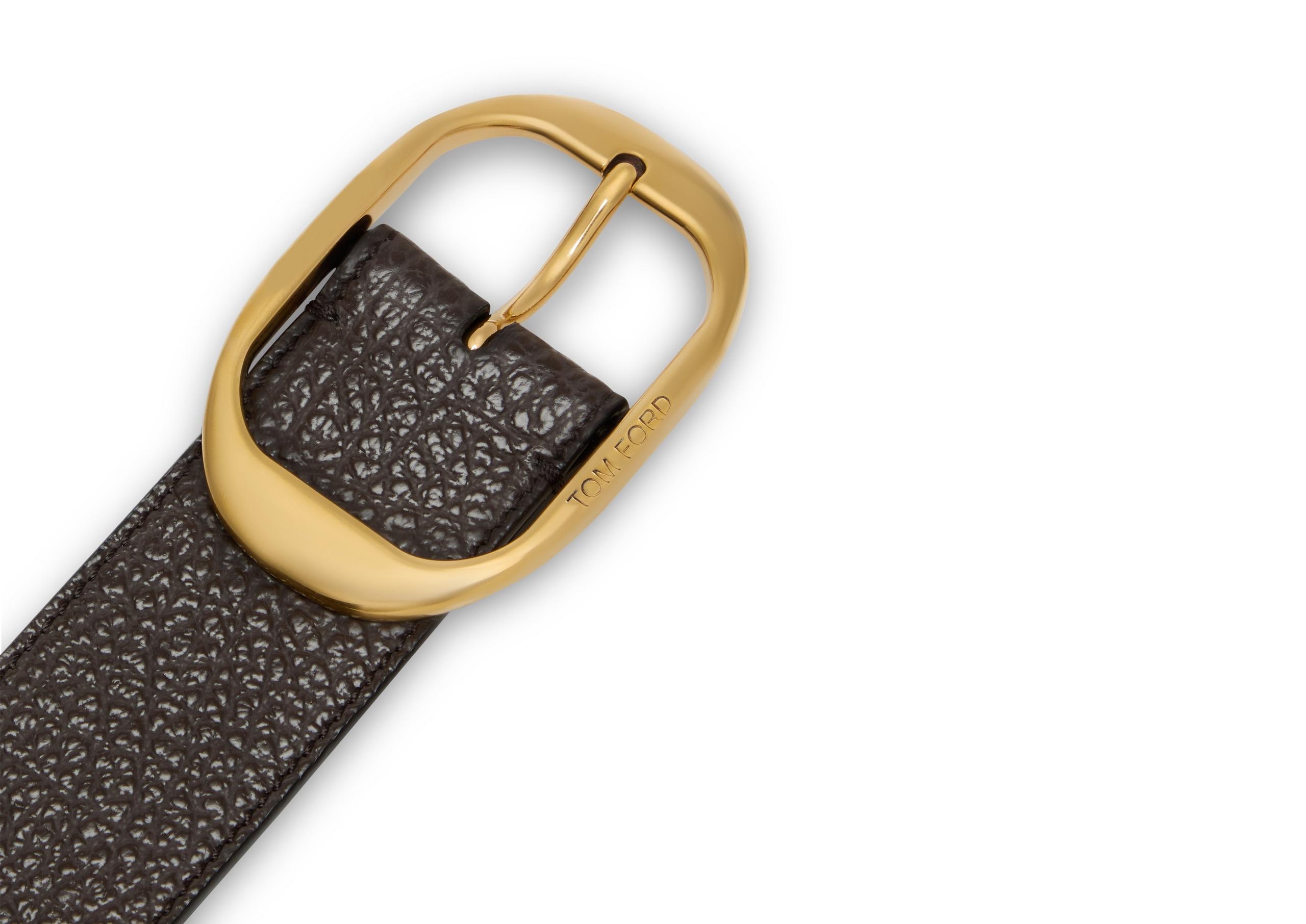 GRAIN LEATHER OVAL BELT - 4