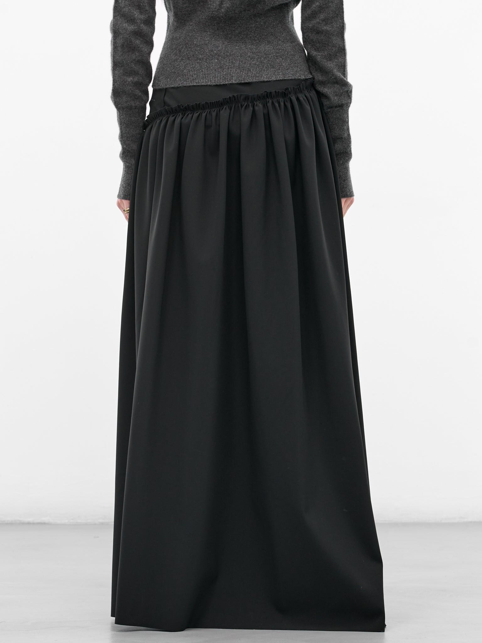 Black Asymmetric Gown Maxi Skrit - 3