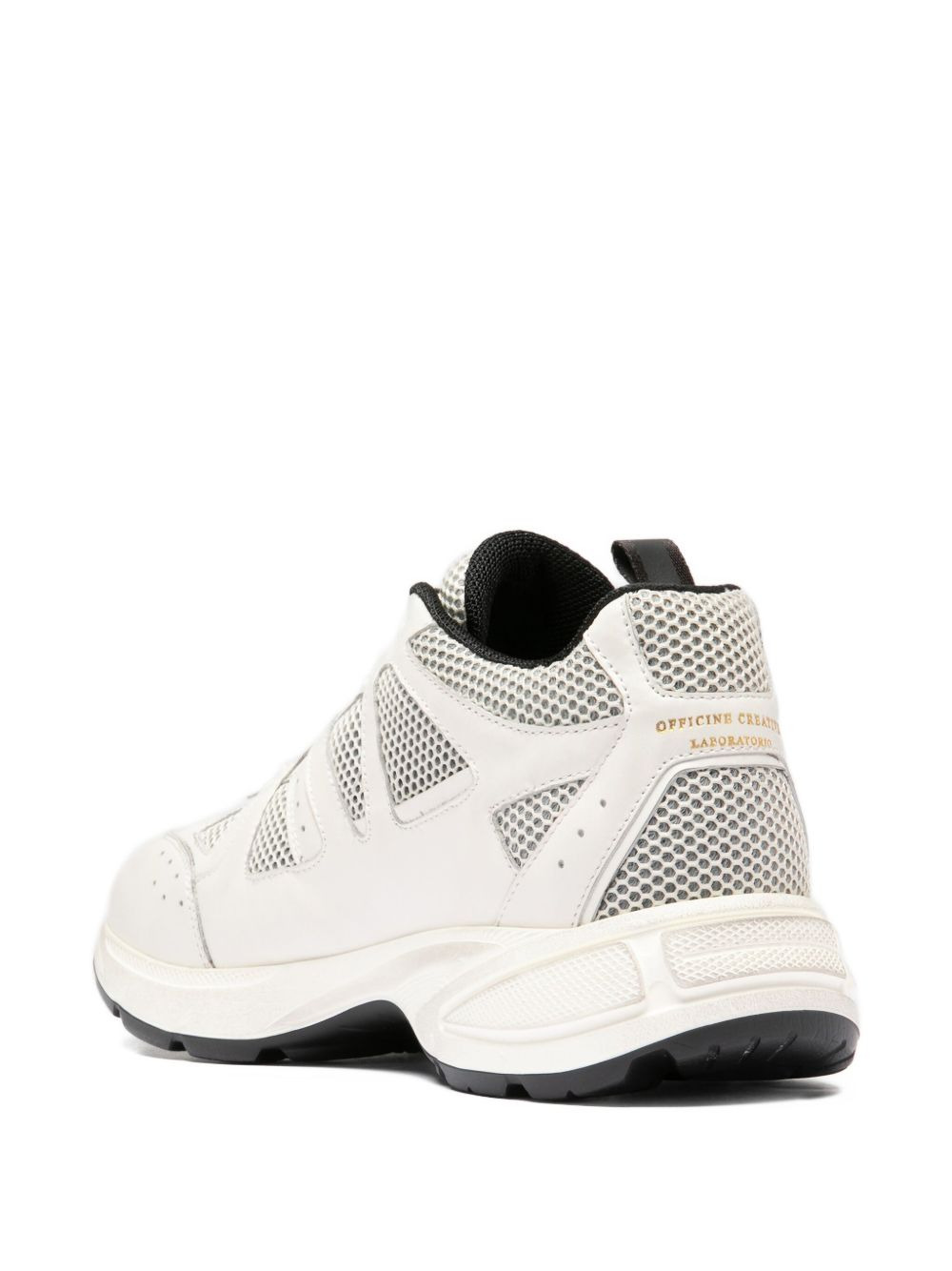 mesh-panel leather sneakers - 4