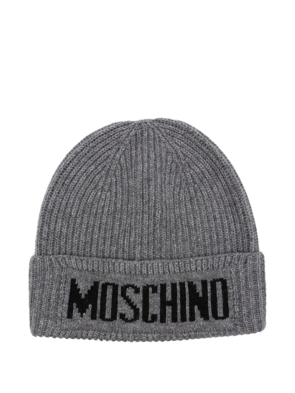 ribbed logo beanie - 1