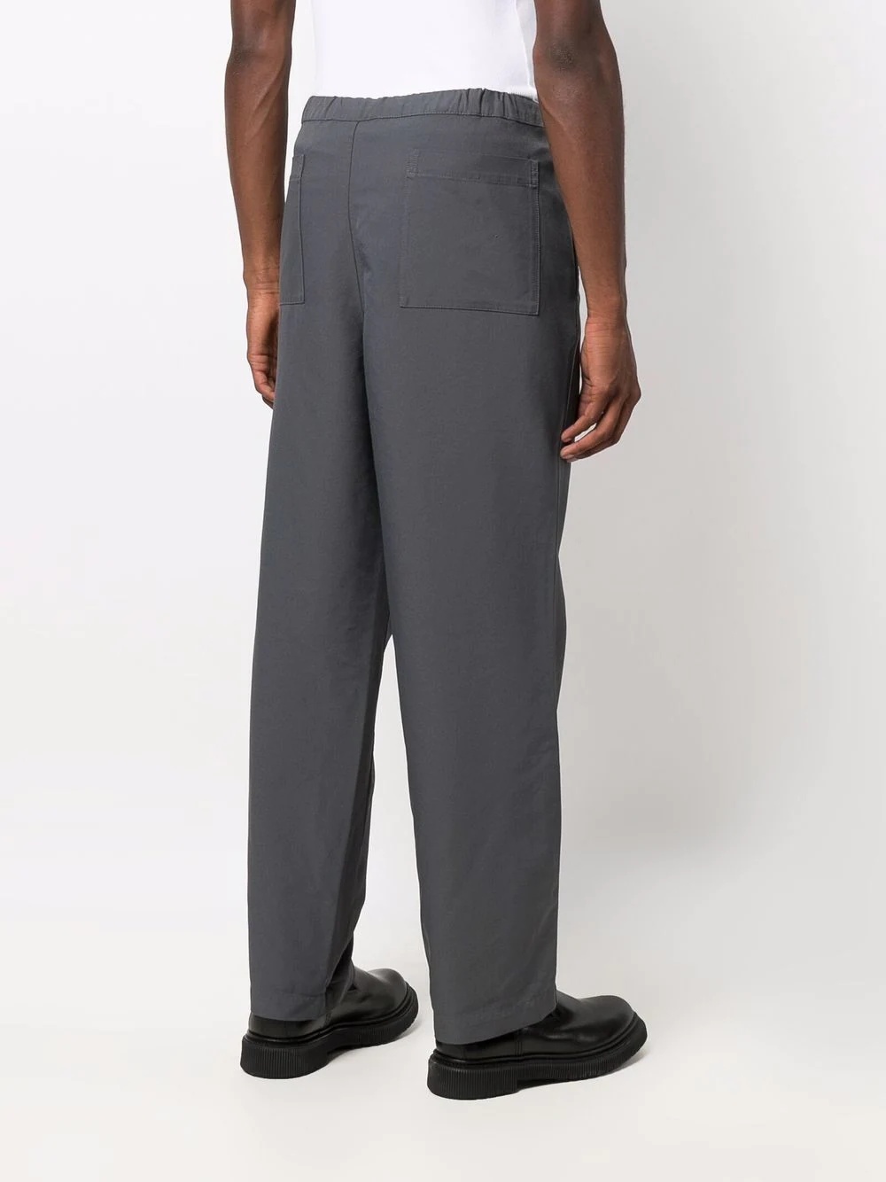 straight-leg cotton trousers - 4