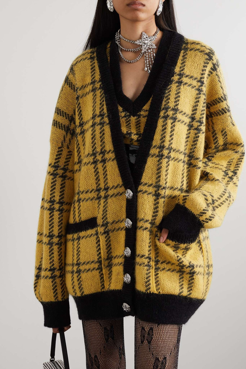 Metallic checked knitted cardigan 3