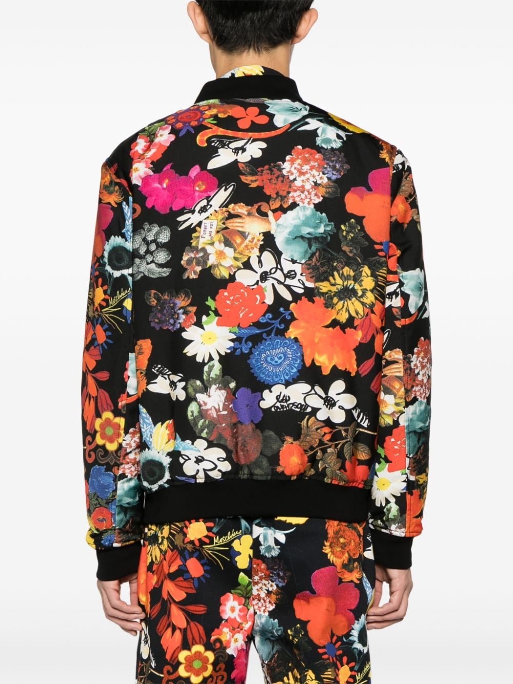 floral-print padded bomber jacket - 4