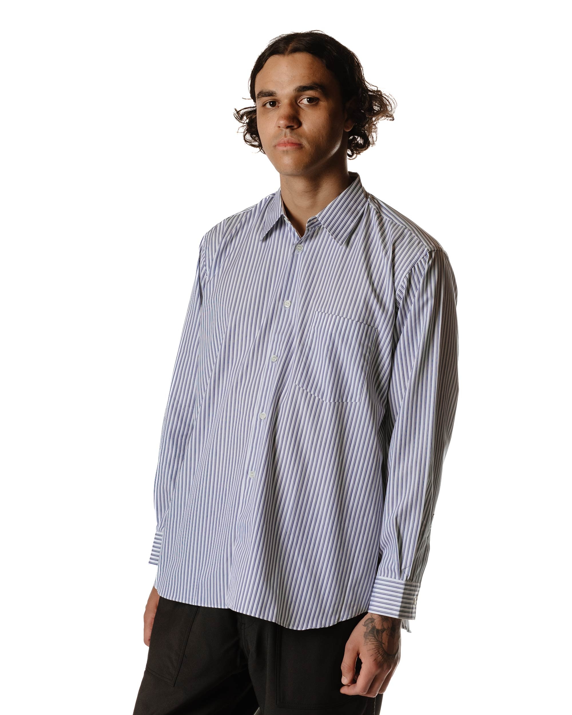 Wide Classic Big Collar Shirt Stripe 4 - 3