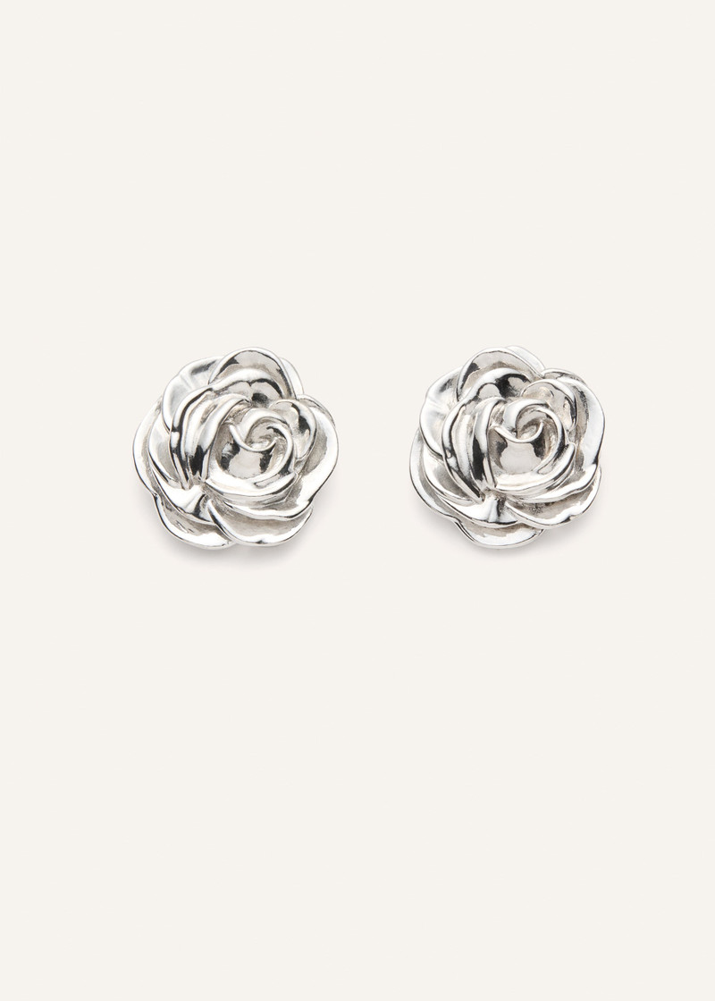 Rose earrings in silver 1