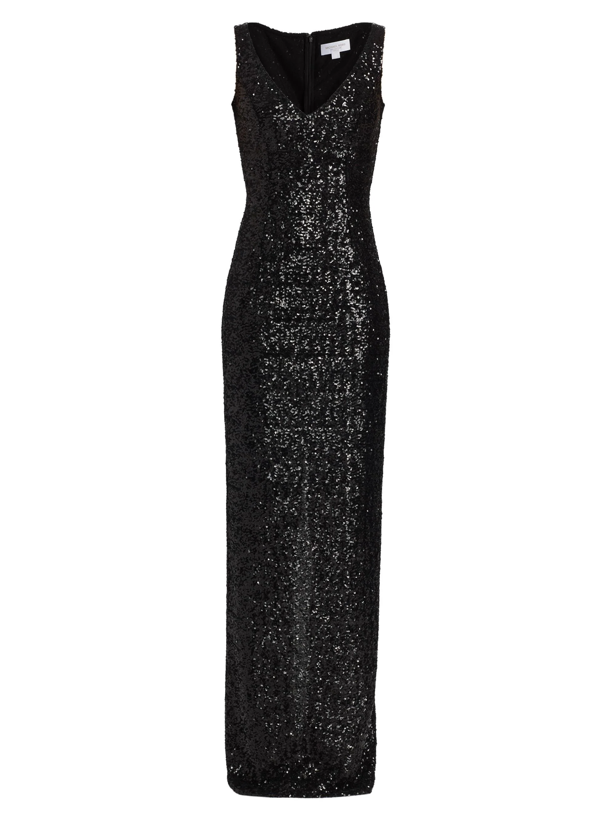 Women's Sleeveless Sequined Gown - Black - 1