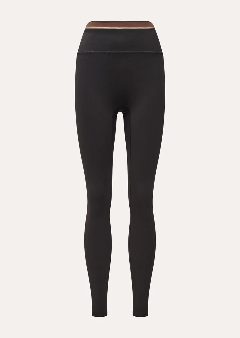 REFLECT FULL LENGTH LEGGING IN BLACK & ESPRESSO - 1