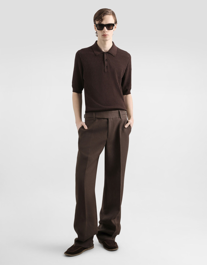 Dolce & Gabbana Micro-pattern cotton polo shirt outlook