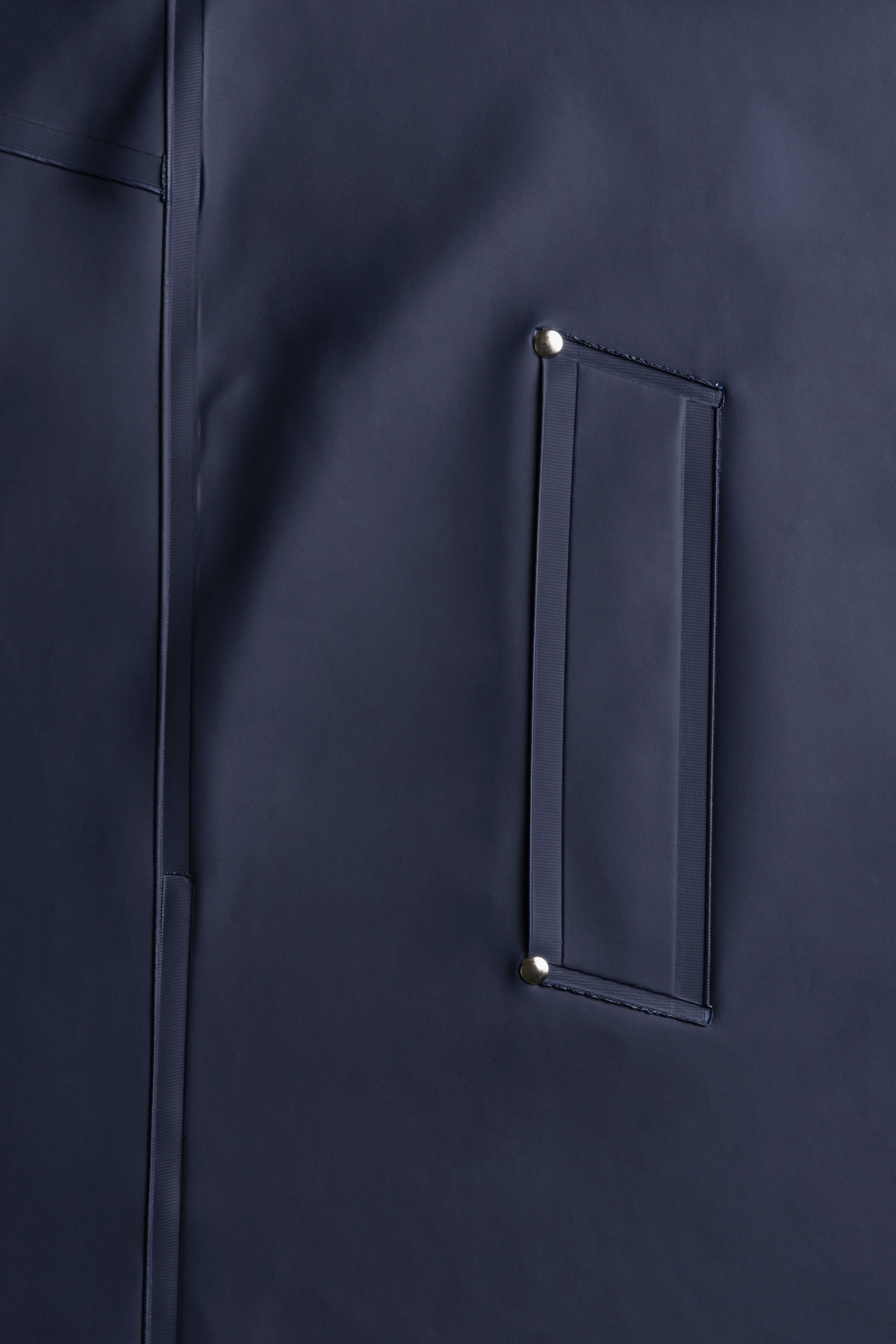 Mosebacke Long Print Raincoat Navy - 10