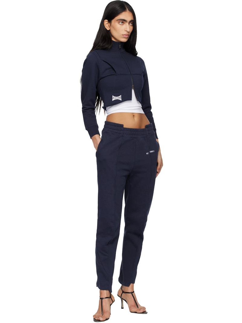 VETEMENTS Navy Upside Down Zip Track Jacket outlook