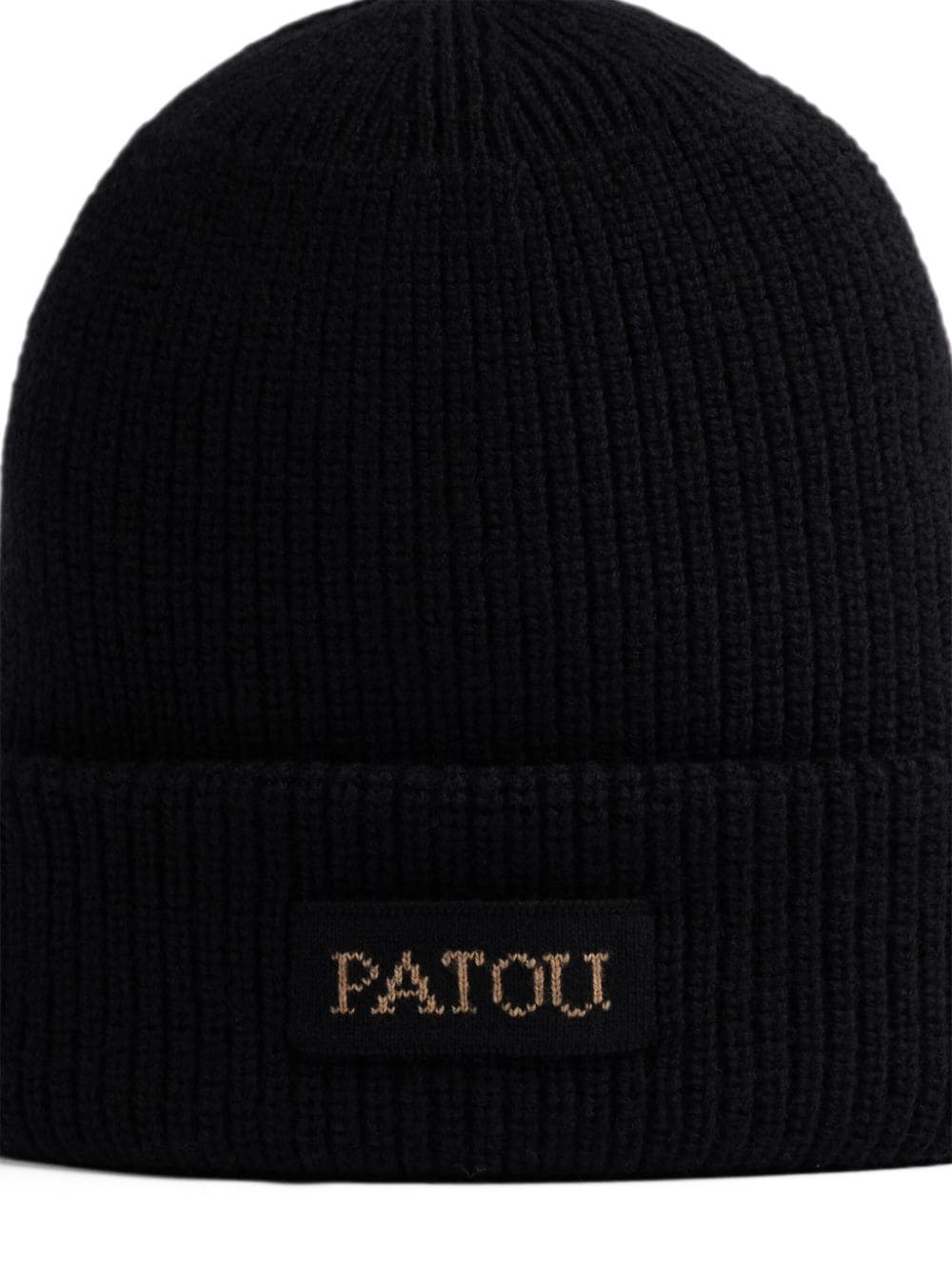 【関税込み】Beanie - PATOU - Wool - Black PATOU Black wool beanie hat | gebnegozionline | REVERSIBLE